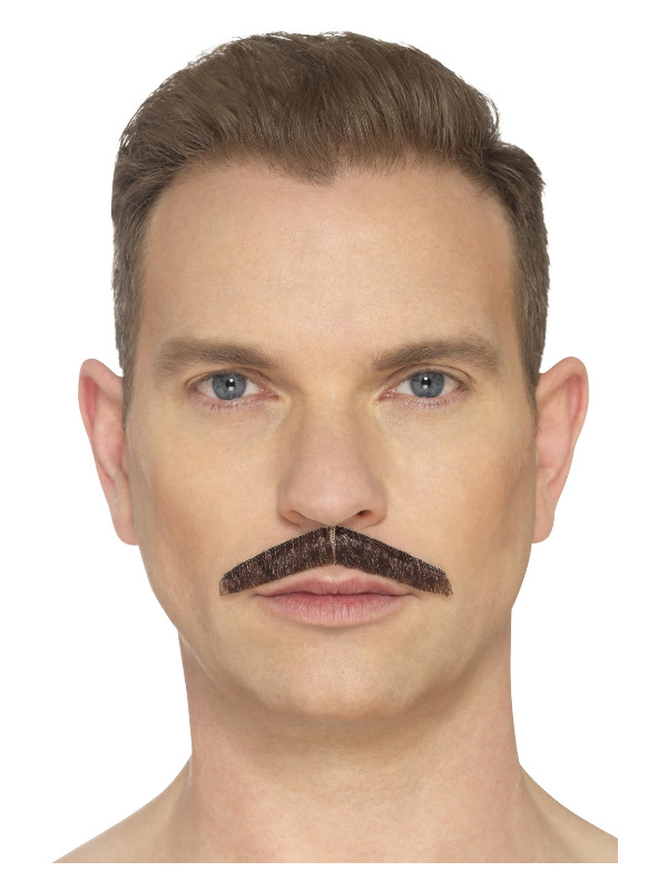 The Pencil Moustache, Brown, Hand Knotted, Deluxe