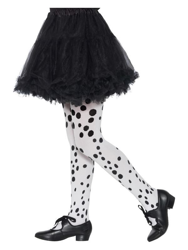 Dalmatian Tights, Childs, Black & White, Age 6-12