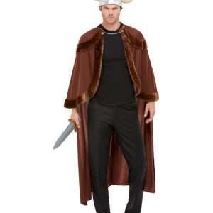 Viking Costume, Brown, with Cape & Helmet