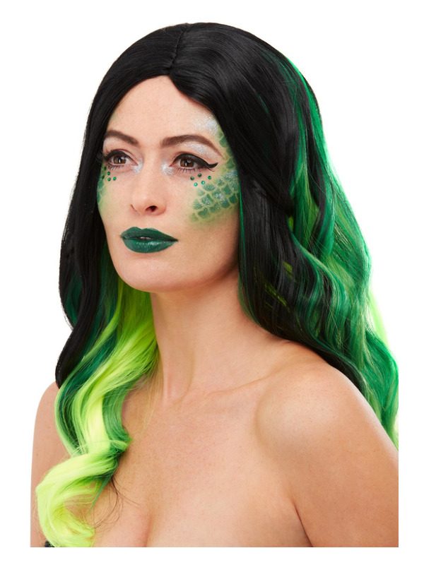 Smiffys Make-Up FX, Reptile Aqua Kit, Green, Facepaints, Stencil, Gems, Glitter & Applicators