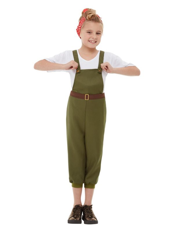WW2 Little Land Girl Costume, Green