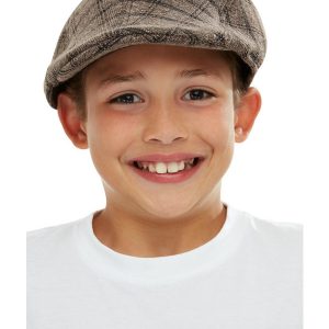 Kids Flat Cap, Brown & Black