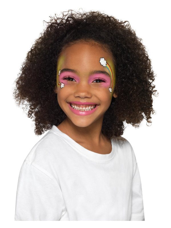 Smiffys Make-Up FX, Kids Five Character Kit, Aqua, Multi-Coloured, with 8 Colours, Sponge, Brush & Booklet