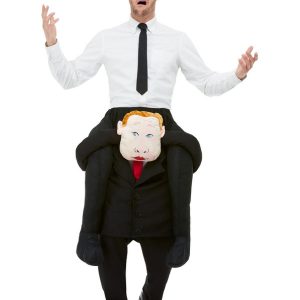 Piggyback Comrade Costume, Black, with One Piece Suit & Mock Legs