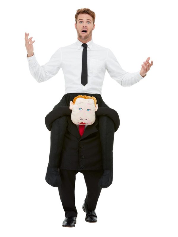 Piggyback Comrade Costume, Black, with One Piece Suit & Mock Legs