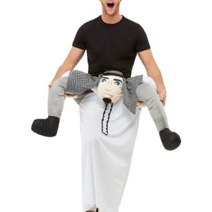 Piggyback Sheikh Costume, Black, with One Piece Suit & Mock Legs
