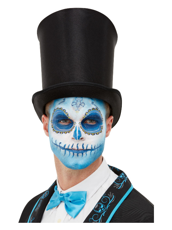 Smiffys Make-Up FX, Day Of The Dead Kit, Aqua, Blue, Facepaints, Transfers, Crayon, Sponge & Applicator