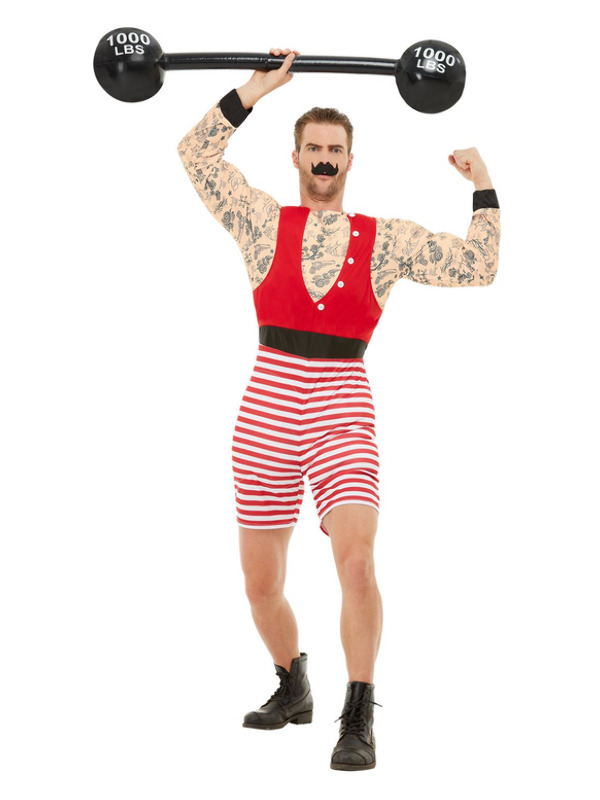 Deluxe Strongman Costume, Red & White