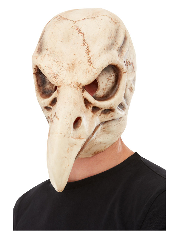 Bird Skull Latex Mask, White