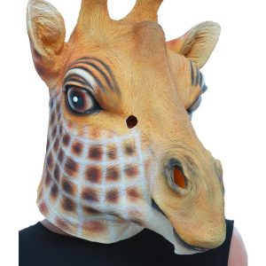 Giraffe Latex Mask, Brown, Full Overhead