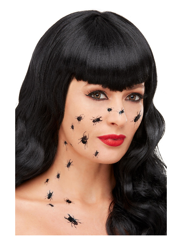 Smiffys Make-Up FX, Creepy Bug Transfers, Black, 18pcs