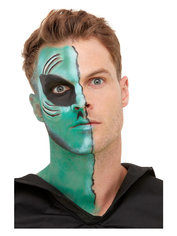 Smiffys Make-Up FX, Alien Kit, Aqua, Facepaints, Adhesive, Latex Scars & Applicators