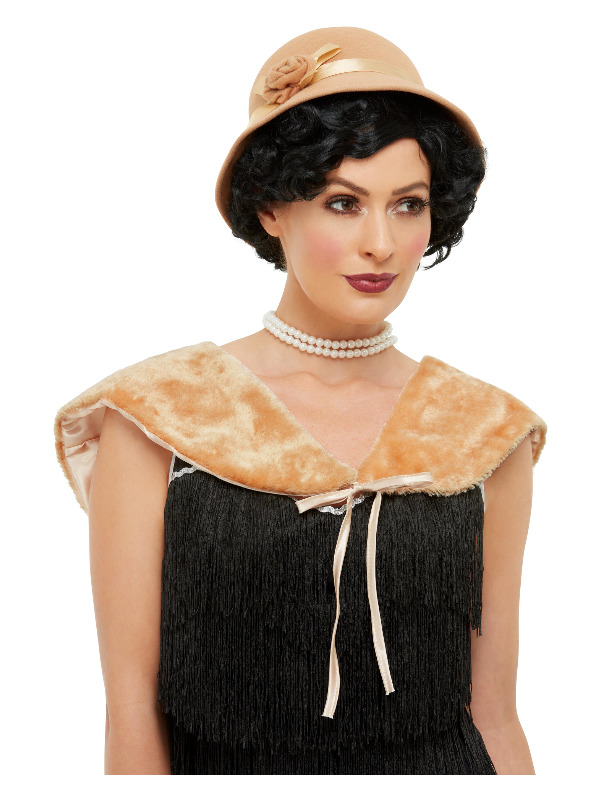 1920s Instant Kit, Cream, with Hat & Faux Fur Stole