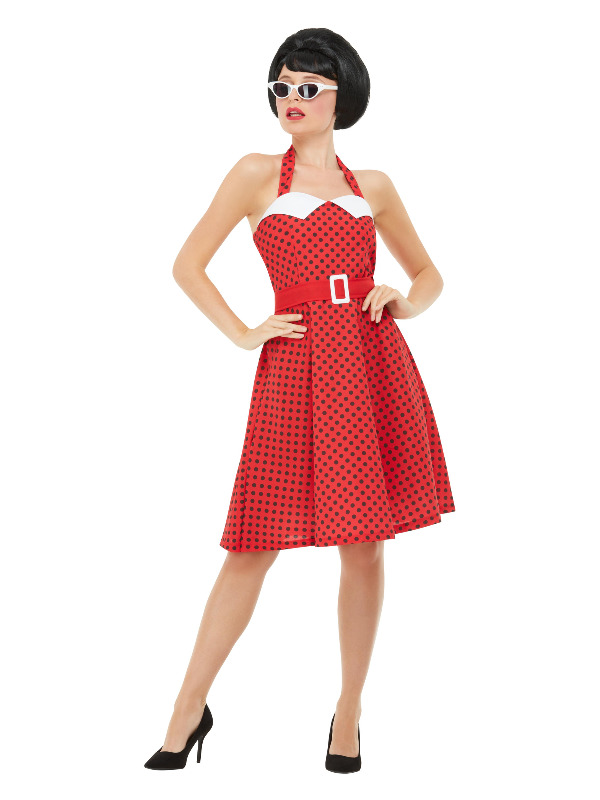 50s Rockabilly Pin Up Costume, Red