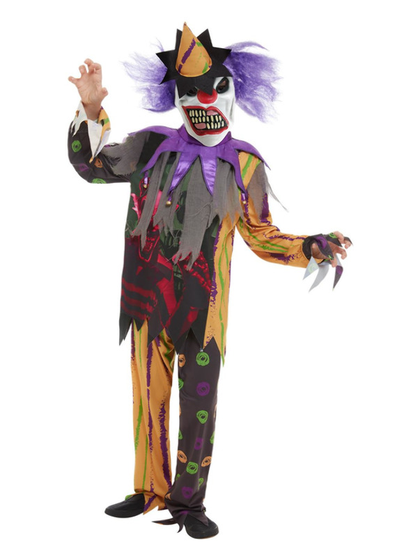 Scary Clown Costume, Multi-Coloured