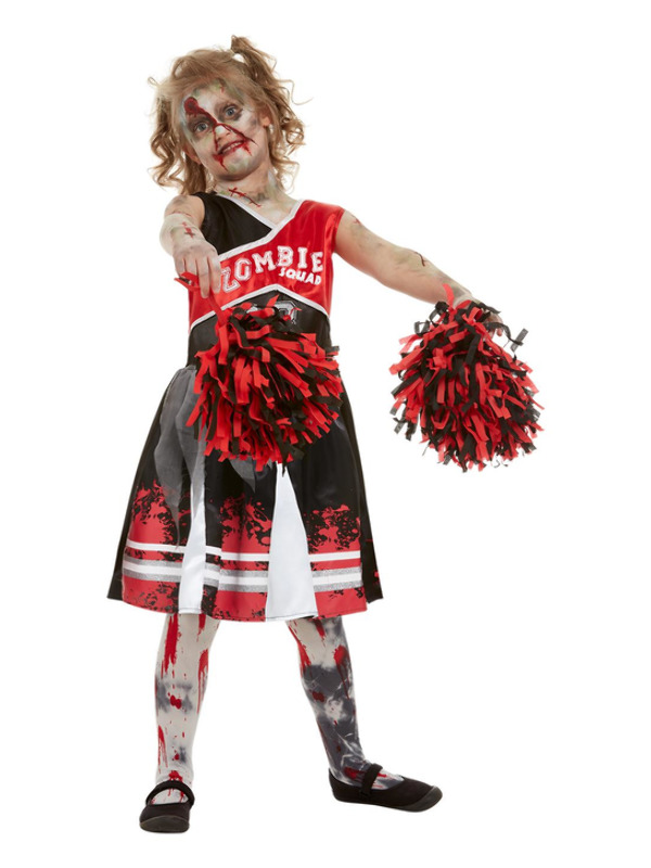 Zombie Cheerleader Costume, Red