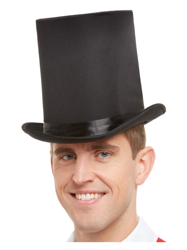 Deluxe Top Hat, Black, with Elastic Inner Rim