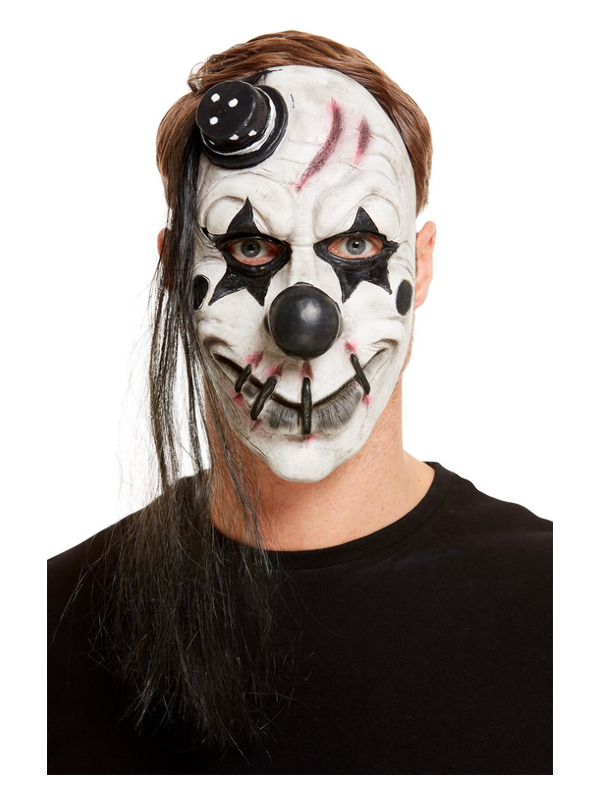 Scary Clown Latex Mask, White