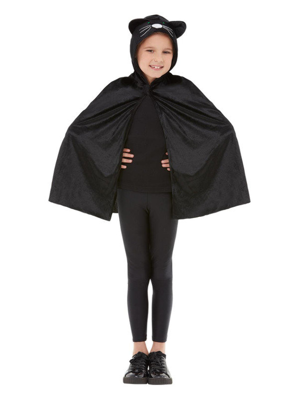 Cat Hooded Cape, Black