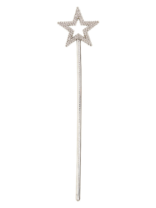 Princess Star Wand, Silver, with Diamantes