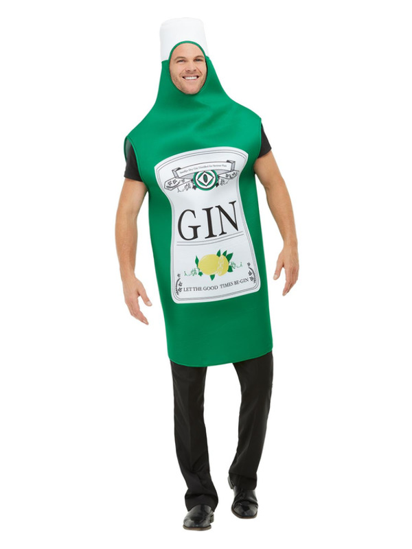 Gin Bottle Costume, Green, with Tabard