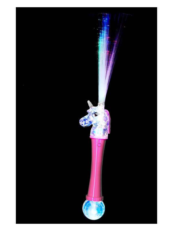 Unicorn Fibre Optic Wand, Light Up, Pink & Blue, Assorted Colours, 41cm/16in