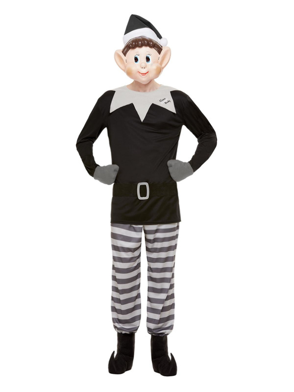 Elves Behavin' Badly Bad Elf Costume, Grey & Black