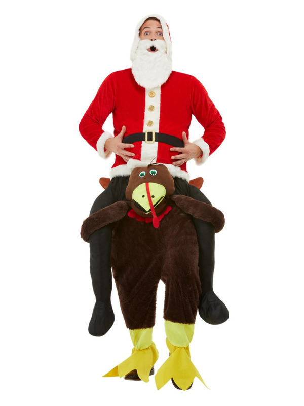Piggyback Turkey Costume, Red, One Piece Suit with Mock Legs