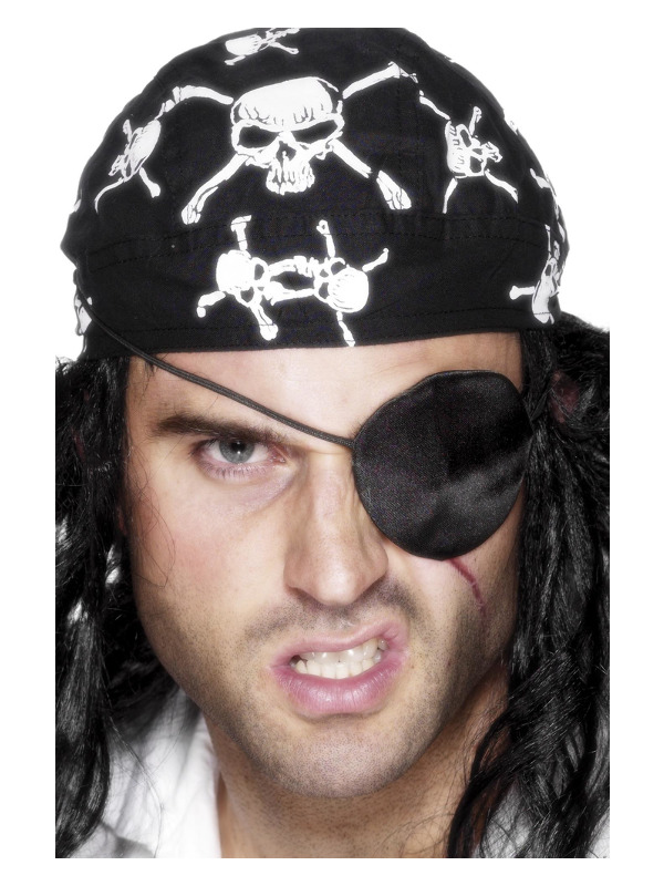 Deluxe Pirate Eyepatch, Black, Satin