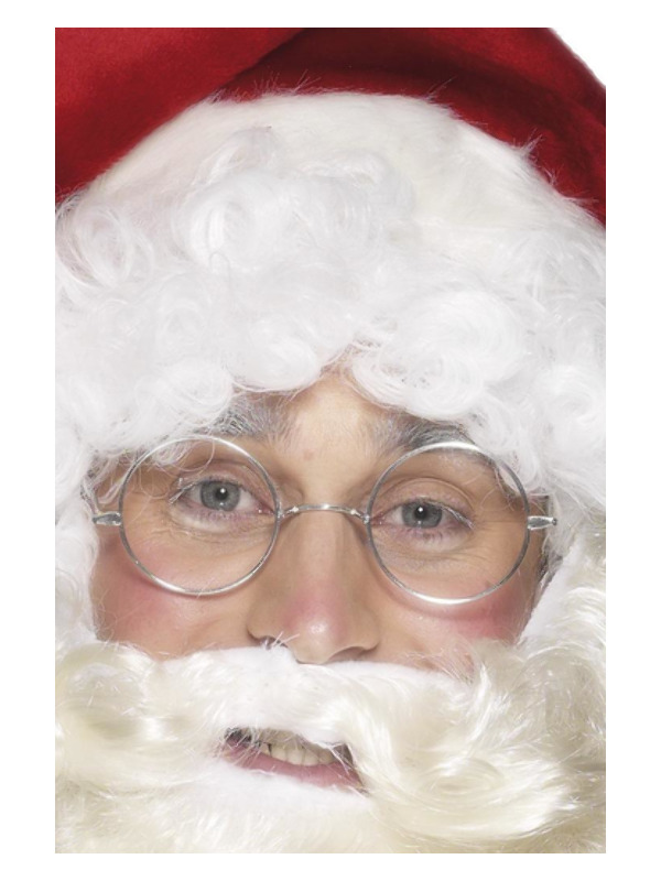 Wire Framed Santa Specs, Silver