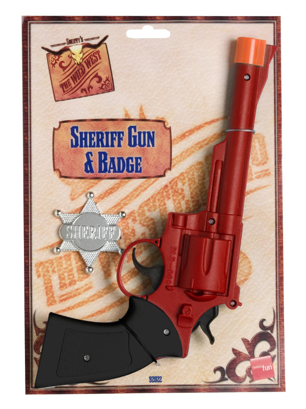 Western Gun and Badge, Red