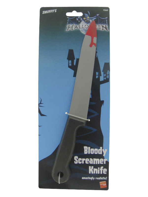 Blood Stained Screamer Knife, Grey, 33cm/13in