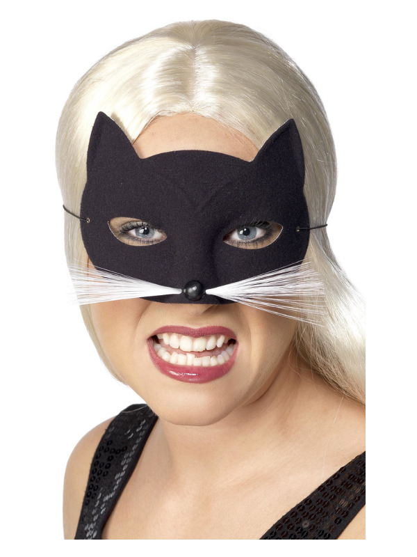 Cat Eyemask, Black, with Nose and Whiskers