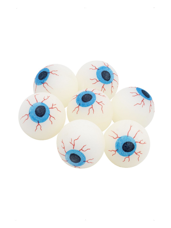 Glow in the Dark Eyeball Powerball, White, Tub of 48