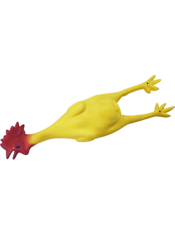 Plucked Rubber Chicken, Yellow, 58cm/23in