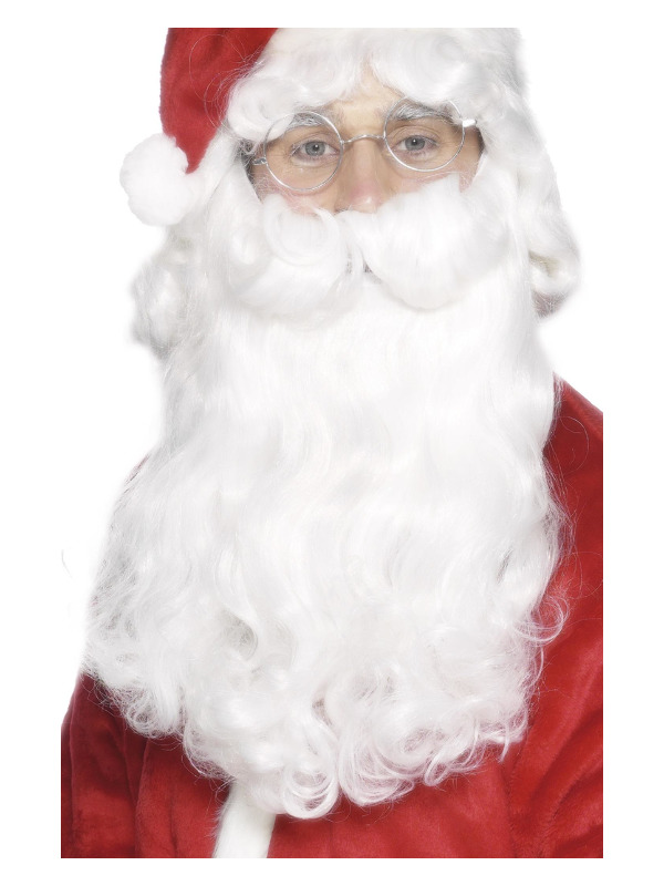 Deluxe Santa Beard, White, 38cm / 15in