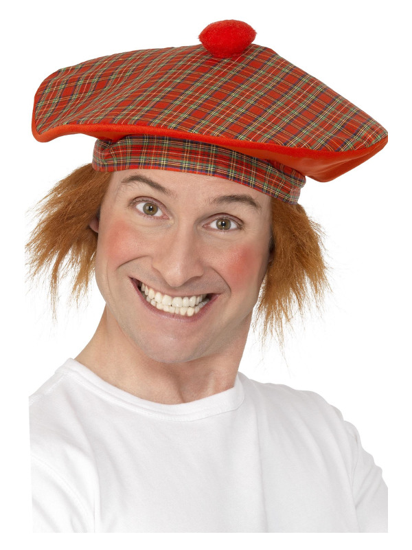 Deluxe Tam-O-Shanter Hat, Red, with Hair