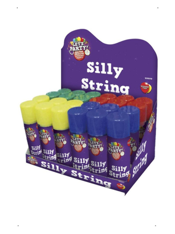 Silly String, Assorted Colours, Non-Flammable, 83ml Per Can, 24