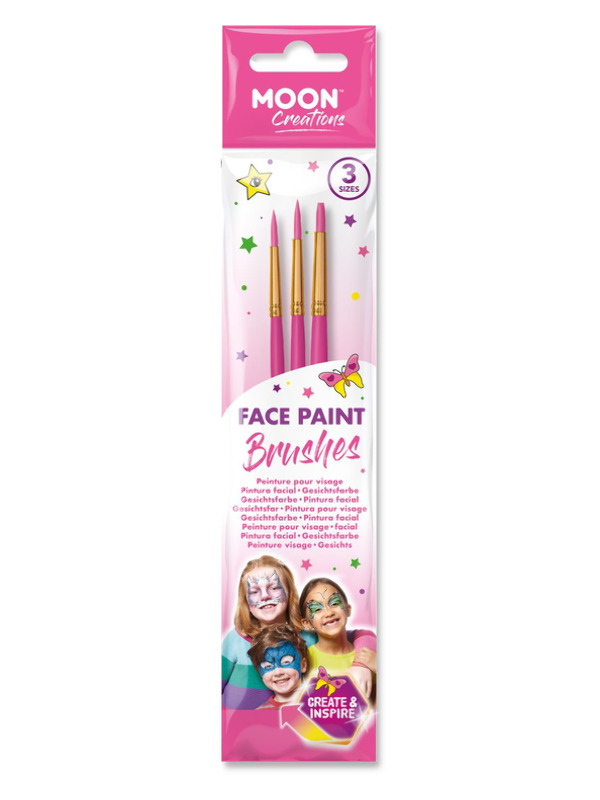 Moon Creations Face Paint Brushes, Pink