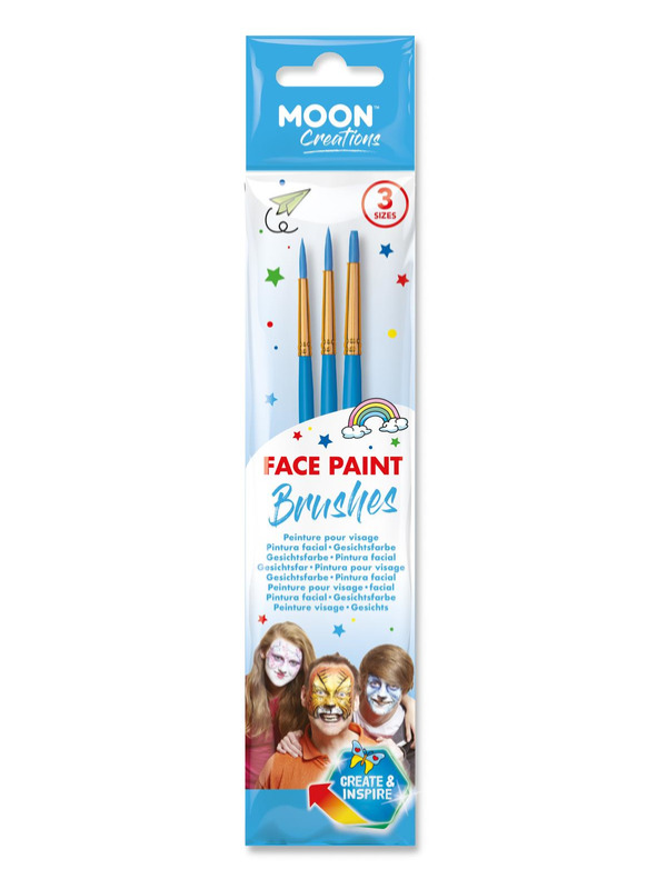 Moon Creations Face Paint Brushes, Blue