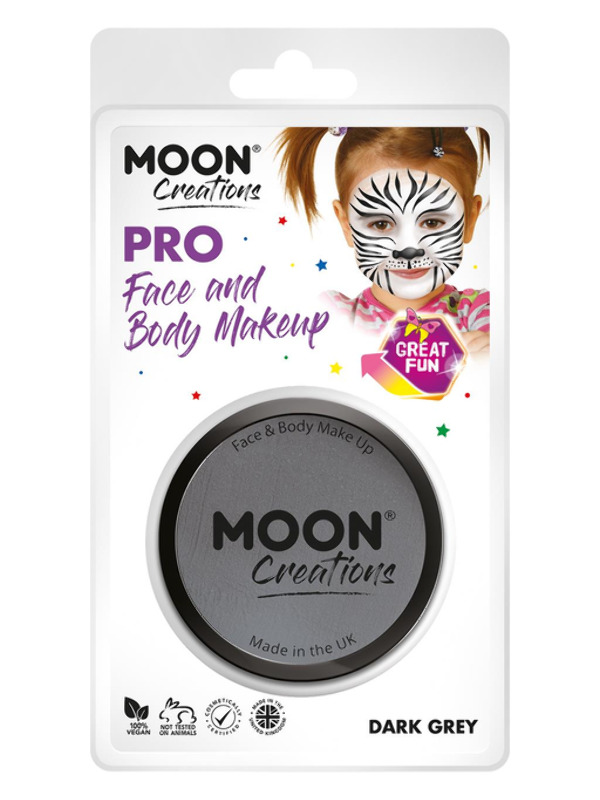 Moon Creations Pro Face Paint Cake Pot, Dark Grey