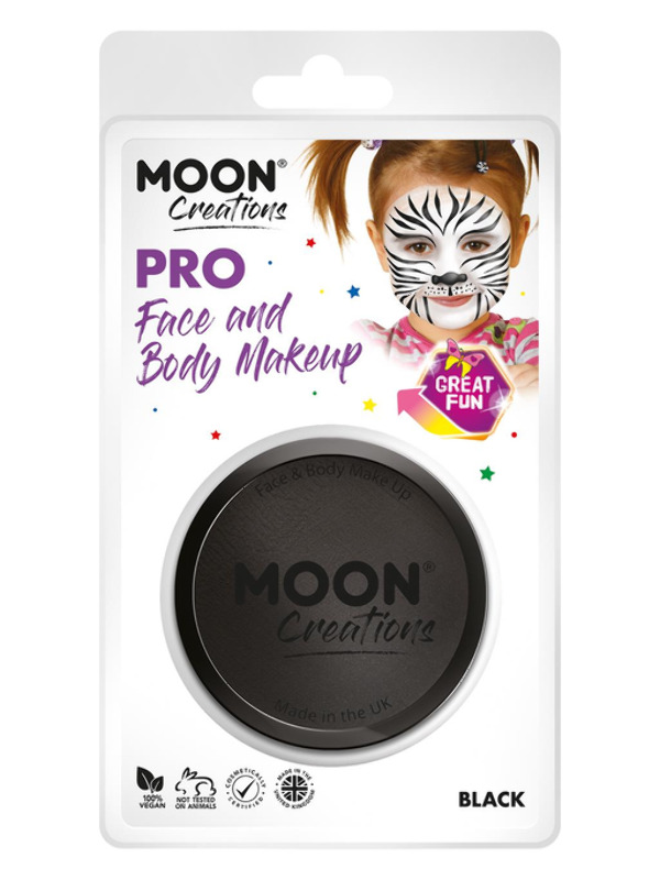 Moon Creations Pro Face Paint Cake Pot, Black