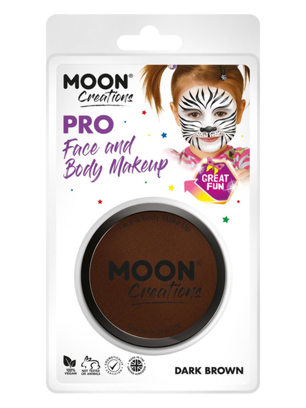 Moon Creations Pro Face Paint Cake Pot, Dark Brown