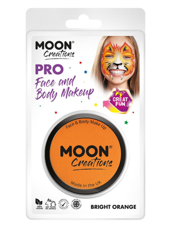 Moon Creations Pro Face Paint Cake Pot, Orange