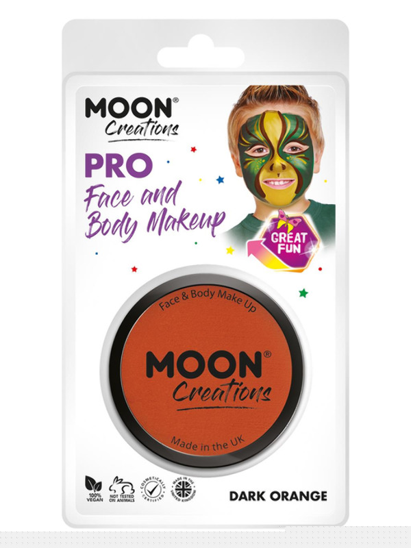 Moon Creations Pro Face Paint Cake Pot, Orange