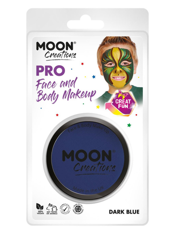 Moon Creations Pro Face Paint Cake Pot, Dark Blue