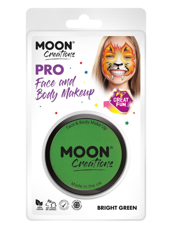 Moon Creations Pro Face Paint Cake Pot, Bright Gre