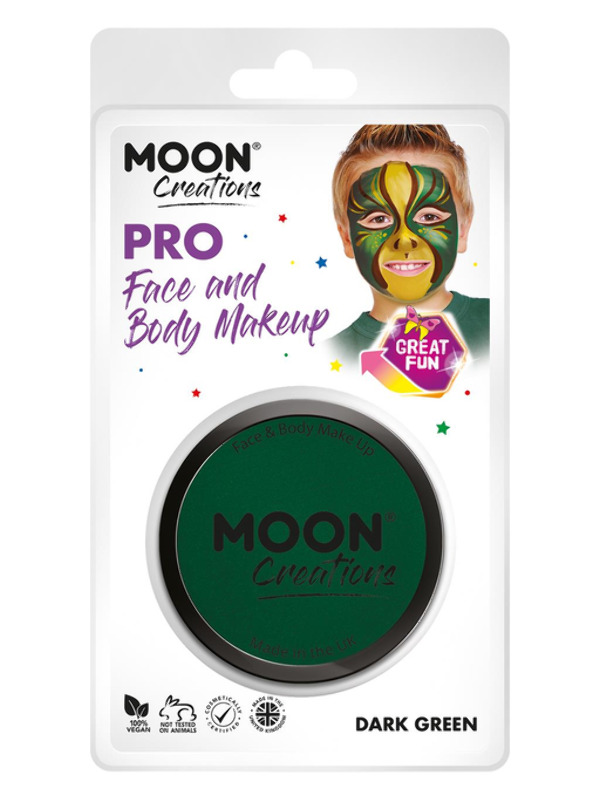 Moon Creations Pro Face Paint Cake Pot, Dark Green