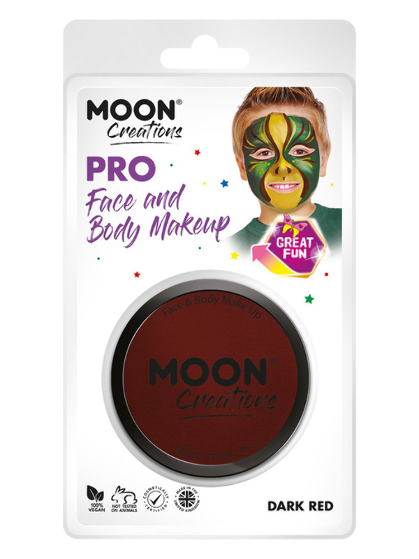 Moon Creations Pro Face Paint Cake Pot, Dark Red