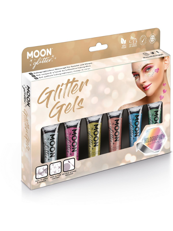 Moon Glitter Holographic Fine Glitter Gel, Assorte